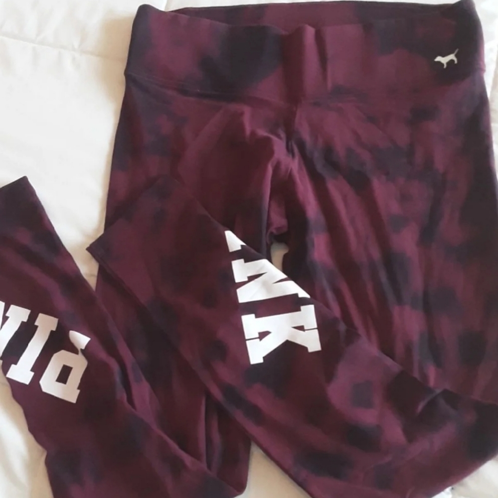 PINK Cotton Leggings Tie Dye